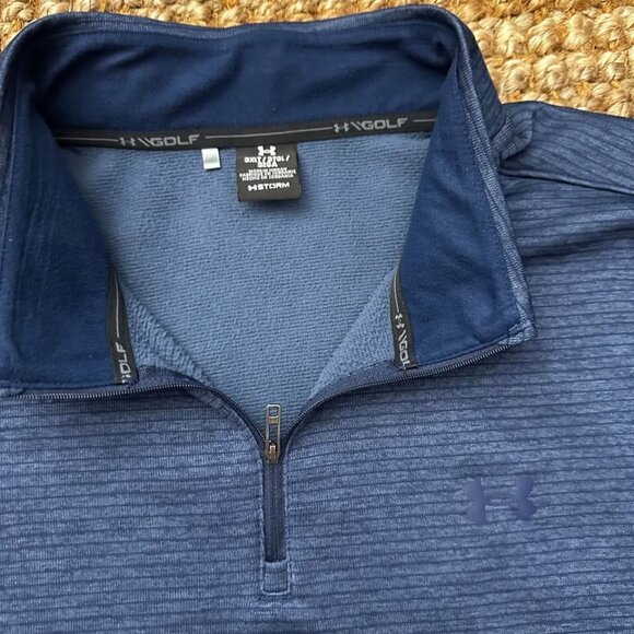 Under Armour Men’s Storm Sweaterfleece Quarter Zip (3XL-Tall) Navy Blue … - Picture 3 of 8